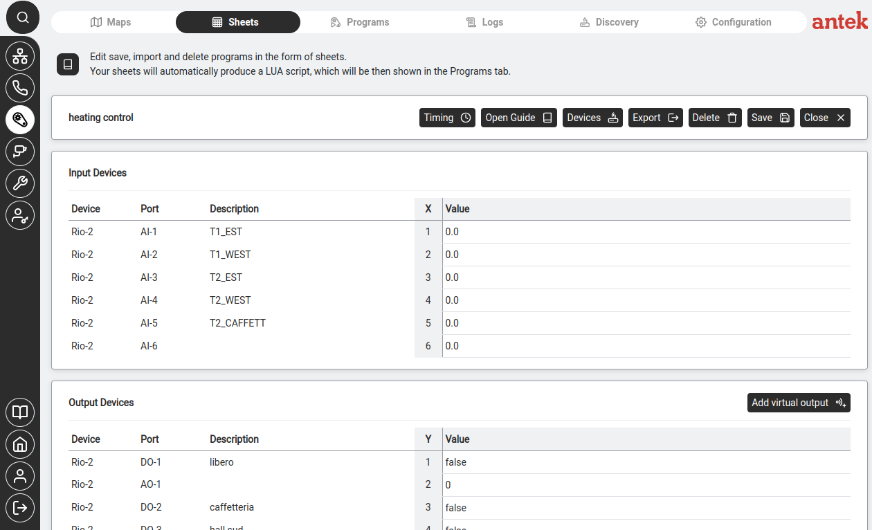 Automation sheets sample